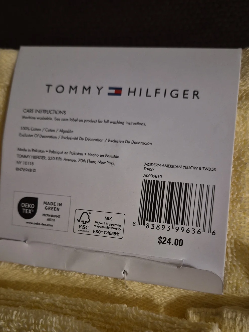 Tommy Hilfiger Modern American Yellow  B TWLOS DAISY 3-PC Towel Set